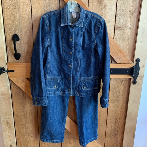 Women’s JONES NEW YORK Set Stretch Denim Jacket Size M & Denim Jeans Size 8 - Picture 2 of 13